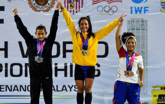 Manuela Berrío logró en Penang no solo su sueño, también el de sus padres: ser campeona mundial. FOTOs CORTESÍA ALL THINGS GYM