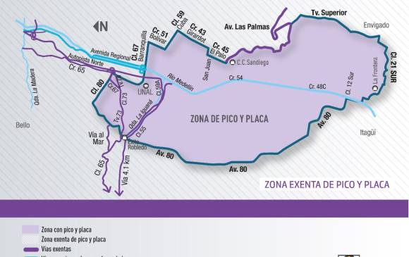 Vías exentas de pico y placa. FOTO CORTESÍA ALCALDÍA