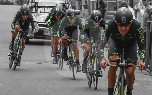 Juan Pablo Suárez al frente del grupo. Hoy sale de líder. FOTO Robinson Sáenz