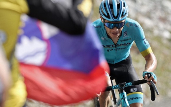 El ciclista colombiano Miguel Ángel “Supermán” López es tercero en la general del Tour de Francia. FOTO AFP