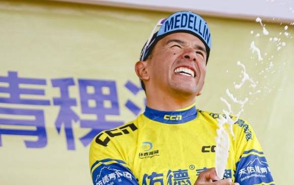Róbinson Chalapud evidencia su talento en el ciclismo en cada carrera que compite, esta vez lo hace en Asia. FOTO CORTESÍA