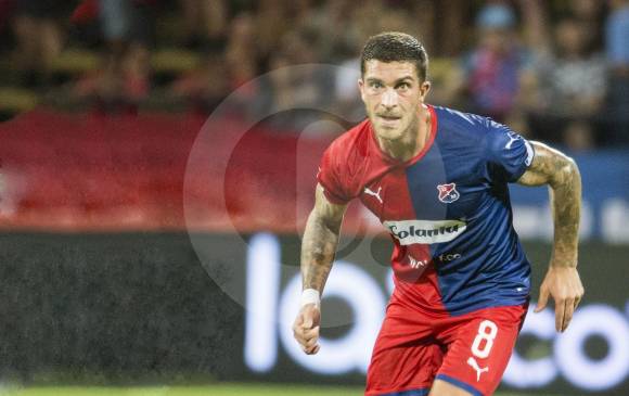 Adrián Arregui regresa al mediocampo luego de ausentarse en el juego ante Millonarios por acumulación de amarillas. El argentino fue vital para el paso del DIM a semifinal. FOTO edwin bustamante 