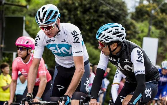 Chris Froome y Egan Bernal, dos de los referentes que trae el team Sky a Colombia para inicio de temporada. FOTO Jaime Pérez