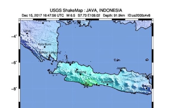 Punto exacto del epicentro del sismo registrado este viernes en Indonesia. FOTO SERVICIO GEOLÓGICO DE ESTADOS UNIDOS