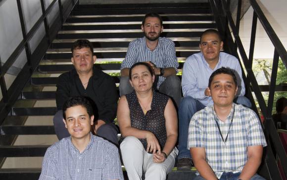 Gustavo Suárez, Juan Ramírez, Julián Taborda, Margarita Ramírez, Vladimir Martínez y Carlos Ocampo. FOTO edwin bustamante 