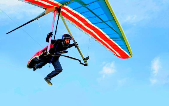 Daniel Vélez, el mejor practicante de ala delta del país. Antioqueño, múltiple campeón nacional. FOTO cortesía Cristian Cardona