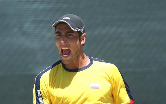 Eduardo Struvay ya estuvo en una confrontación de Davis: jugó dobles, con Farah, ante República Dominicana en 2016. FOTO efe 