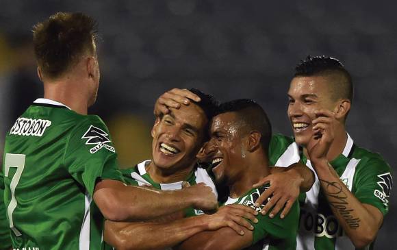 El club verde tuvo este jueves un gran festejo en el inicio de la Copa Suramericana. FOTO AFP