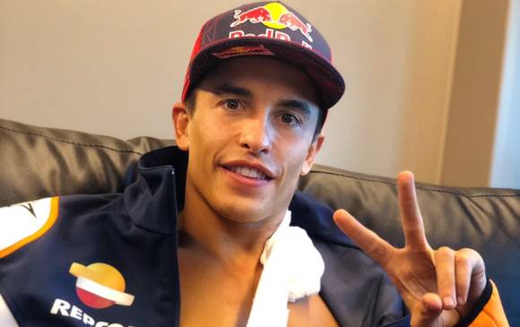 Marc Márquez sufrió una fractura de húmero la semana pasada. FOTO TOMADA DE TWITTER @marcmarquez93