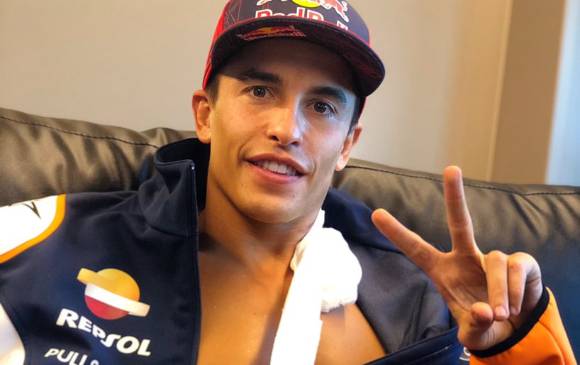 Márquez sufrió una fractura en la primera carrera de la temporada. FOTO TOMADA DE TWITTER @marcmarquez93