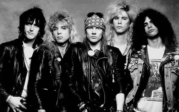 Así se veían los integrantes de Guns N’ Roses a finales de los ochentas. FOTO Archivo EL COLOMBIANO