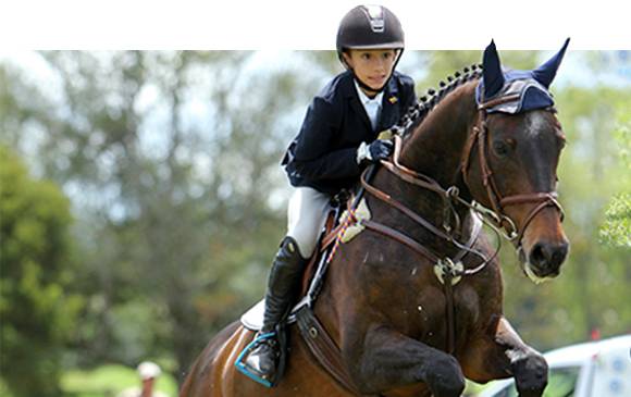 El atleta tiene dos caballos, Aspen (foto) que es con el que aprende más, y Potosí, el rápido de las competencias . FOTO cortesía