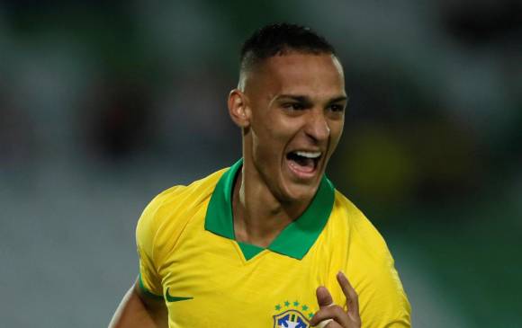 Antony dos Santos, jugador de Brasil, elenco que tiene asegurada la clasificación al cuadrangular final en Bucaramanga. FOTO EFE