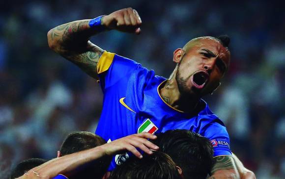 Juventus ha sido el verdugo del Real en Europa. La celebración es de Arturo Vidal. FOTO Reuters
