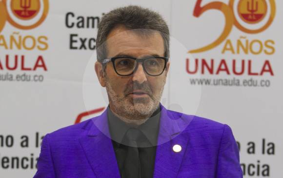 El experto en innovación y competitividad Xavier Sala I Martin estuvo de visita en Medellín, invitado por la Universidad Autónoma Latinoamericana (Unaula), en su aniversario 50. FOTO jaime pérez