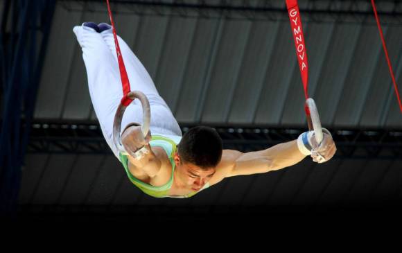 José Manuel Martínez, un chico que despunta en la gimnasia nacional. Carta fuerte en la renovación de la rama masculina. FOTO archivo-J. nacionales