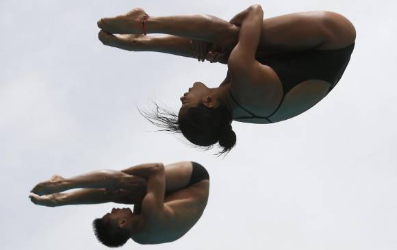 Sebastián Villa y Diana Pineda competirán en Río-2016 en la prueba de los 3 metros trampolín. FOTO manuel saldarriaga
