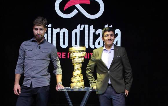 Peter Sagan, la gran novedad para el Giro del año venidero, acompaña al actual campeón, Richard Carapaz. FOTO EFE