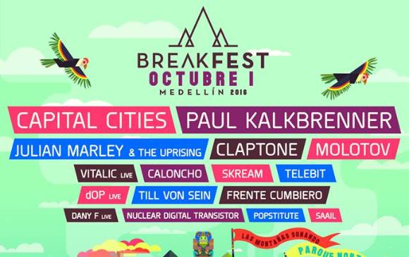 Capital Cities encabeza el cartel del Breakfest 2016