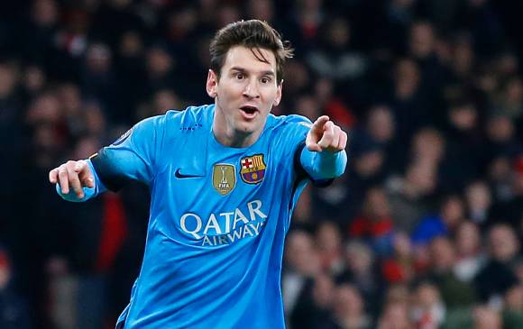 Messi celebró uno de sus goles en la jornada de este martes. FOTO AP