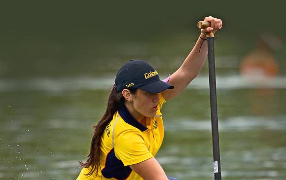 La antioqueña Fiorella Almanza, de 15 años de edad, fue otra de las sensaciones de los Juegos al ganar oro en el canotaje. FOTO JUEGOS CHILE-2017