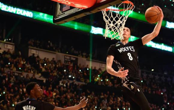 Zach LaVine, la gran figura de los concursos del Juego de Estrellas. FOTO Reuters