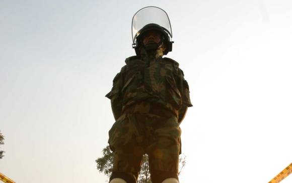 El Ejército lucha en Briceño contra las minas antipersonal. FOTO: Colprensa
