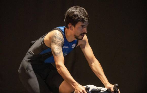 Pedro Causil, múltiple medallista mundial, se le midió al reto virtual del Clásico EL COLOMBIANO el domingo. FOTO edwin bustamante