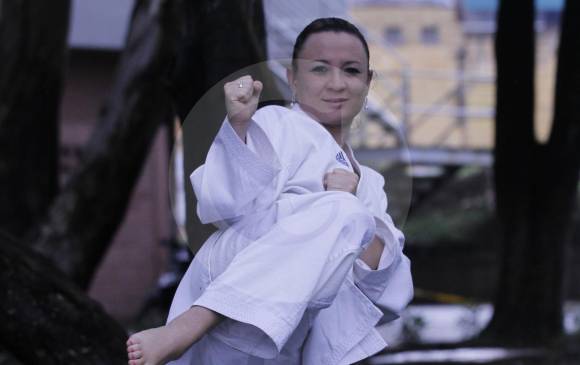 Con 30 años, la antioqueña hace parte de la Selección Colombia de karate que está en Centroamericanos. FOTO donaldo zuluaga