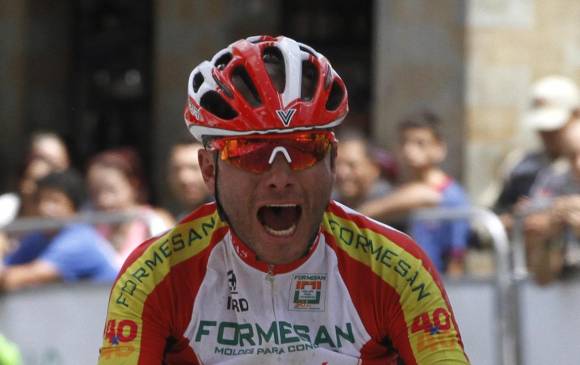 Iván Parra ni se la creía al ganar en Bello. El de Formesan era 61 en la general a más de 20 minutos del líder. FOTO Donaldo Zuluaga