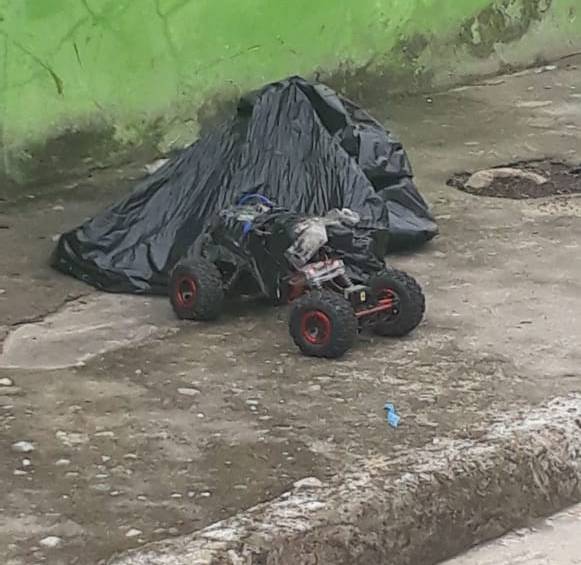 Este fue uno de los carros a control remoto cargado con explosivos que fue desactivado en el municipio de Tibú. FOTO cortesía