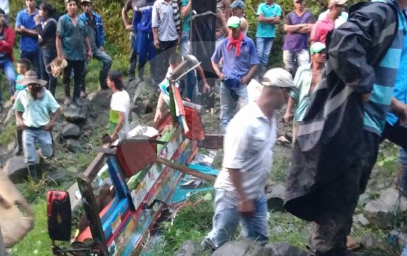 Lugar del accidente en la vereda Niquia de Sabanalarga, Antioquia. FOTOS CORTESÍA