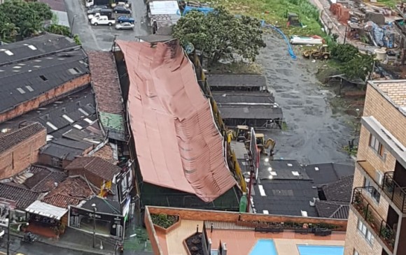 Imagen del techo afectado en Sabaneta. FOTO CORTESÍA
