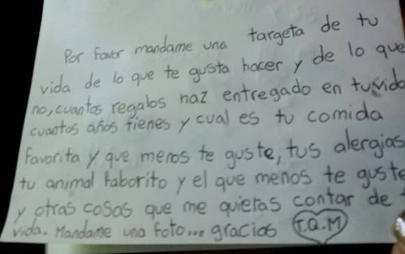 Maria Paulina MejíaLa carta de mi hija de 9 años, aparte pidió unos patines.