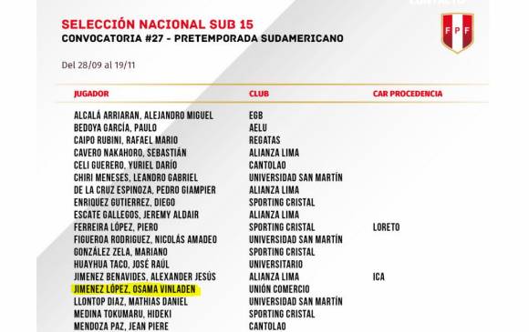 Osama Vinladen jugará con la selección peruana en Argentina