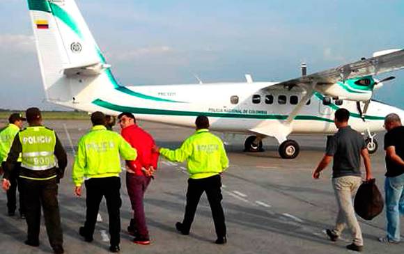 David Sarria Ortiz, el empresario de 38 años capturado en Palmira con fines de extradición bajo cargos de narcotráfico, fue trasladado a Bogotá en la tarde de este sábado. 