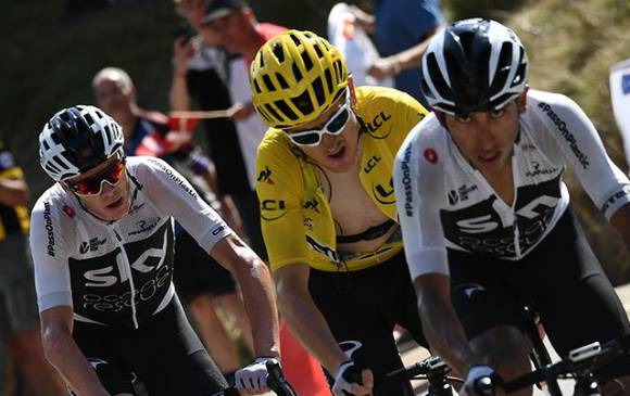 ¿Quién trabajará por quién en el próximo Tour? En el de 2018, Egan (15°) fue clave para que Thomas ganara y Froome fuera tercero. FOTO AFP
