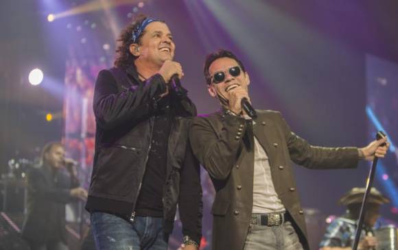 Carlos Vives y Marc Anthony llevan varias semanas de gira. Esta imagen corresponde al concierto de Chicago, el pasado 28 de septiembre. FOTO Cortesia www.carlosvives.com