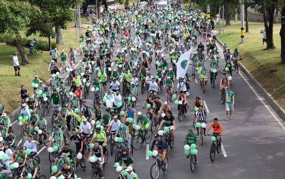 Nueva versión de la ciclada de Atlético Nacional. Foto: Ciclada Verdolaga.