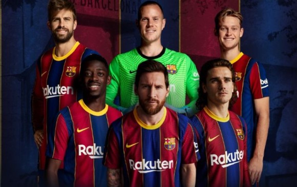 Imagen publicitaria de la nueva camiseta del Barcelona. FOTO CUENTA DE TWITTER @FCBARCELONA_ES