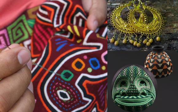 Historias de tradición, estilo y confección se verán en la feria con filigrana, molas, máscaras Kamëntsá de Putumayo y canastos de wérrengue. FOTOS CORTESÍA Y ARCHIVO EC