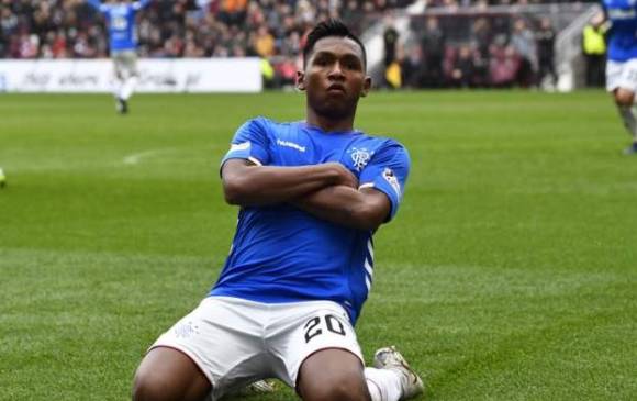Alfredo Morelos va camino a convertirse en uno de los 10 colombianos con más goles en Europa en la historia. FOTO twitter 