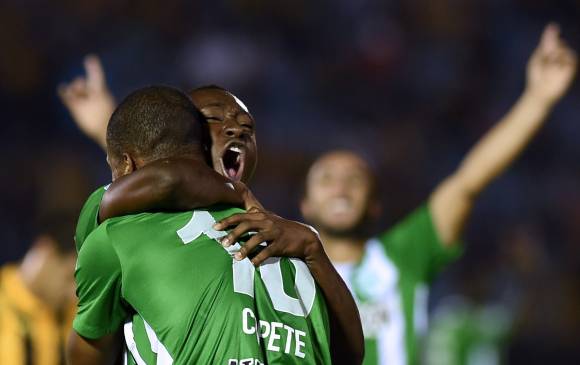 Marlos Moreno y Jonathan Copete, dos de los grandes soportes de Nacional en la campaña que cumple este año. FOTO afp 
