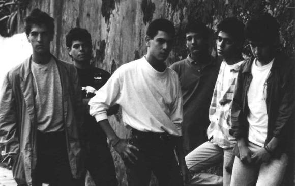 En 1989: Nicolás Naranjo, César Cure, Jaime “Papo” Pulgarín, Alejandro Posada “Lale”, Daniel Betancourt y Lucas Guingue. FOTO cortesía