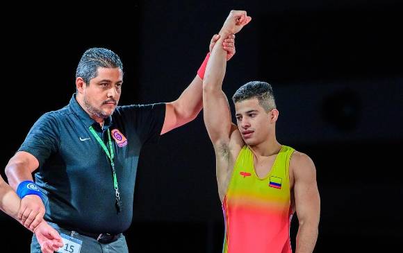 En el Continental en Ottawa, Canadá, este mes, Tigreros fue una de las figuras. Tras llegar a la final en 57 kg, aseguró plaza a Tokio. Su proceso da frutos. FOTO cortesía UNITED WORLD WRESTLING