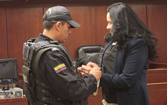 Marilú Ramírez Baquero, exintegrante de las Farc, durante una audiencia de su caso. FOTO Colprensa