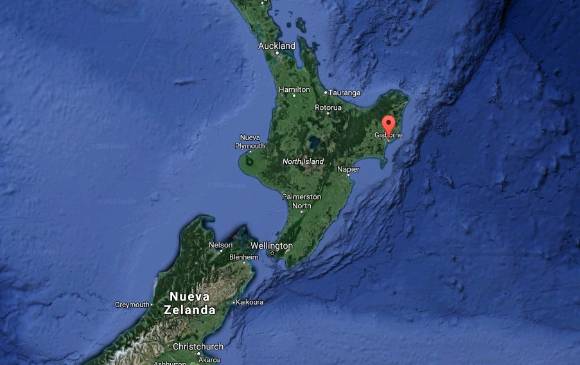 El sismo tuvo como epicentro la zona norte de Gisborne. FOTO Cortesía Google maps