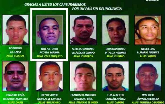 “Cole Chiquito”, cabecilla de “los Urabeños”, se quedó sin anillo de seguridad