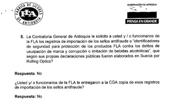 El gerente de la FLA, Iván Correa Calderón, le dijo EL COLOMBIANO que la CGA no le pidió los registros de importación de los sellos antifraude.