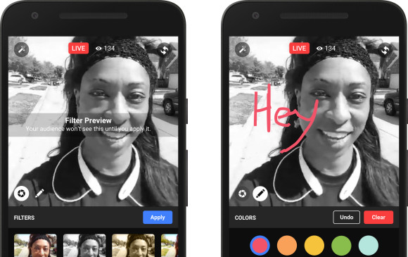 Al ver las herramientas que ofrece Facebook Live es inevitable pensar en los filtros de Instagram, las pinceladas de Snapchat y las reacciones de Periscope. FOTO cortesía facebook